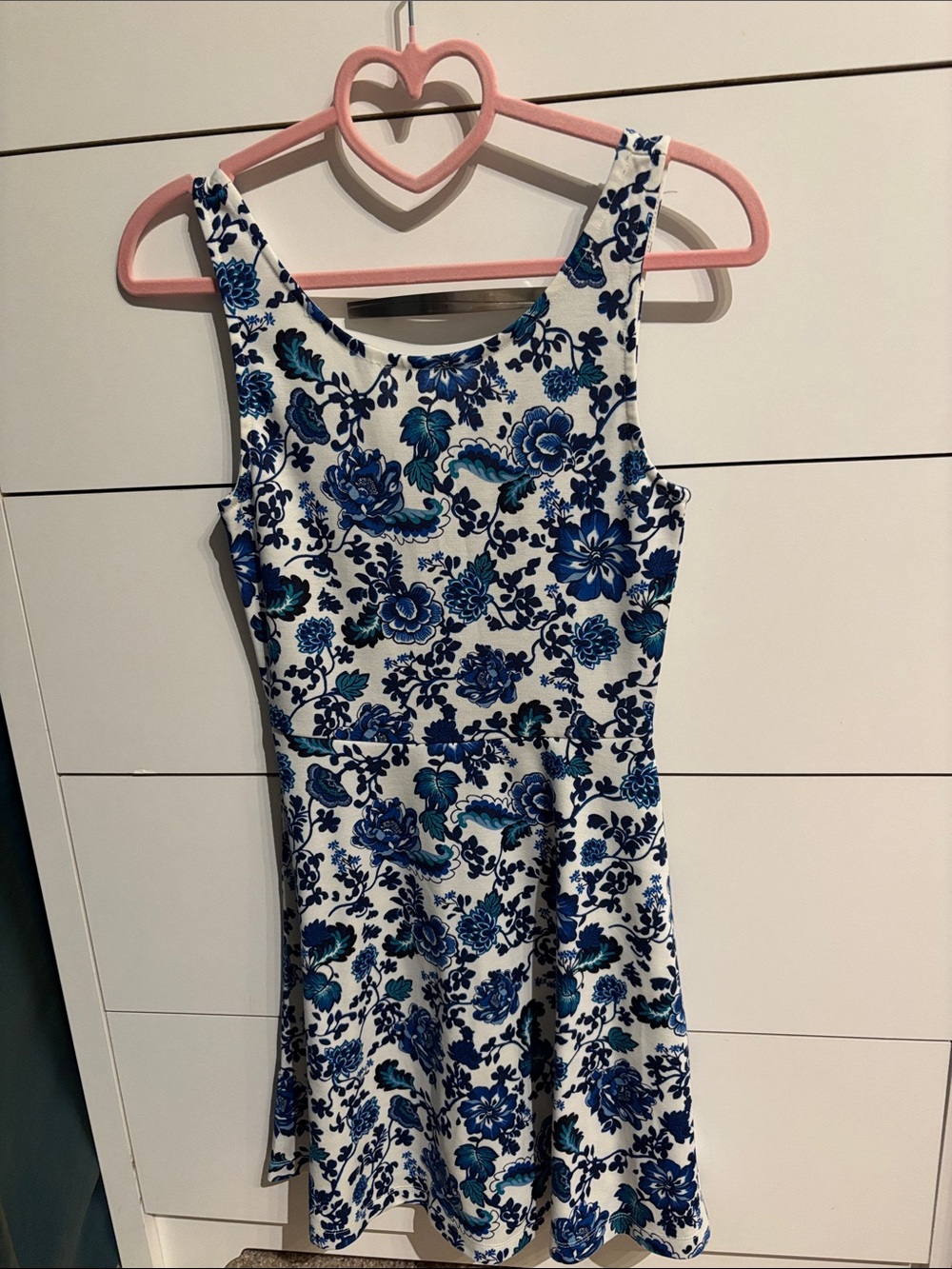 H&M Blue and White Floral Dress Size 0